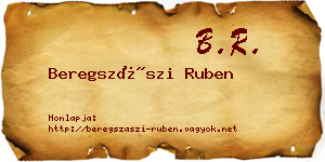 Beregszászi Ruben névjegykártya